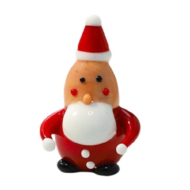 Holiday Miniature Glass Snowman Reindeer Santa Sculpture Tabletop Shelf Decoration For Christmas Display Party Gift