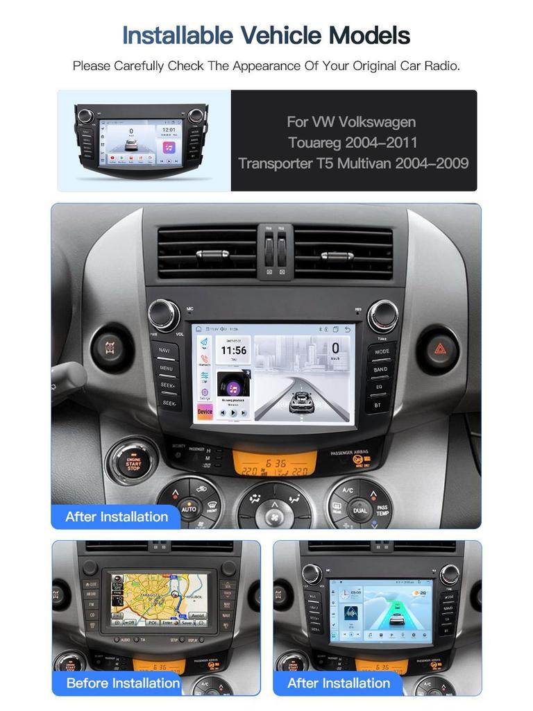 RAV4 Android HD Large Screen Navigation & Reversing Camera with Multimedia & Wireless Connectivity