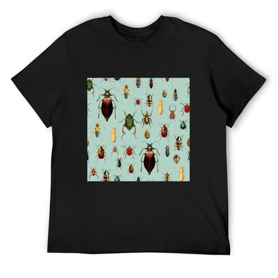 Antique Pattern - Beetles and Bugs T-Shirt Cotton Graphic Tees Hippie Clothes Anime Clothes Man Clothes Mens T Shirts