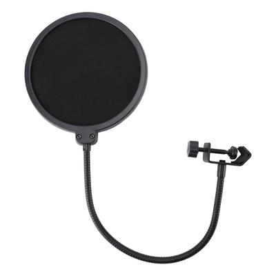 Mikrofon-Poppschutz, doppellagiges Nylonnetz, Mikrofon-Poppschutz mit flexiblem 360-Grad-Schwanenhals-Clip