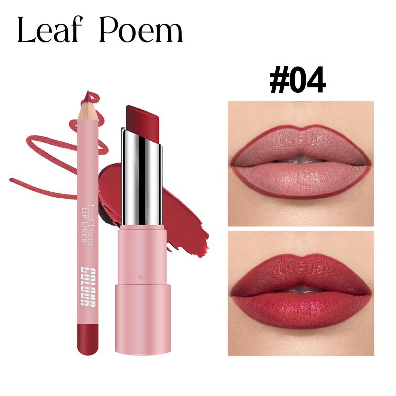 Lipliner Pencil Lipstick Set Matte Nude Red Contour Tint Lipstick Long Lasting Non-stick Cup Lipliner Makeup Lip Stain
