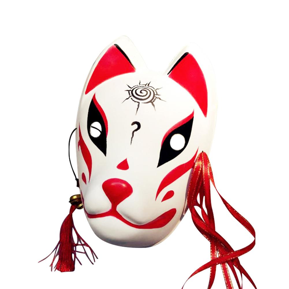Handbemalte Vollgesichtsmaske Dämon Kitsune Cosplay PVC Maskerade Halloween Cartoon Charaktermaske Auf Lager