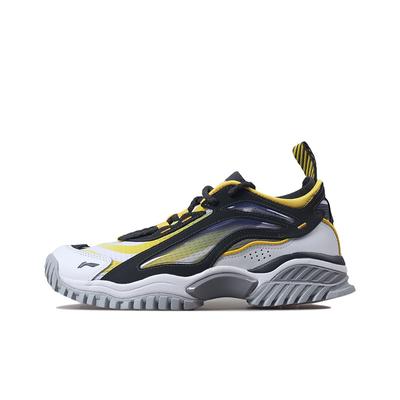 Li Ning Aurora Skywalker Stoff Synthetisches Leder TPU Stoßdämpfend Rutschfest Abriebfest Niedrig geschnitten Sportliche Freizeitschuhe Herren Sneaker AGLP089-1