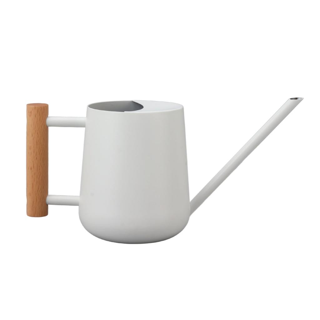 Watering Can 900ml Stainless Steel Long Spout Wooden Handle Elegant Flower Watering Pot for Garden