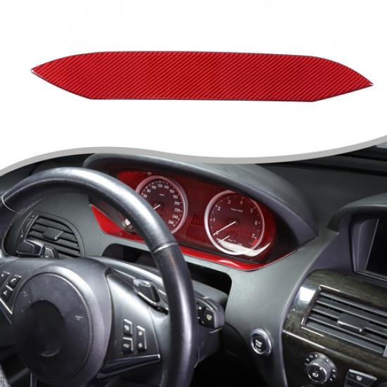 Red Soft Carbon Trument Lower Trim Sticker For BMW 6 Series E63 E64 2004-10