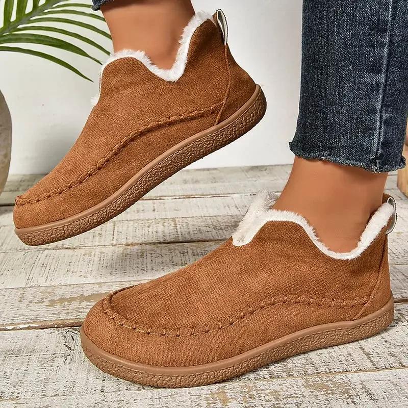 Women's Boots Slip On Winter Boots for Winter Shoes Women Ankle Boots Snow Lightweight Flat Fur Winter Footwear