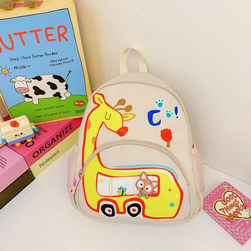 Cute giraffe kindergarten new schoolbag casual simple trend high value anti-lost backpack