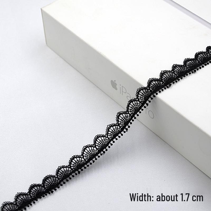 Handmade Black Lace Trim for DIY Jewelry & Clothing, Doll Clothes, Shoe Decoration, Fabric Flowers