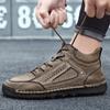 Men's Handmade Retro Leisure Shoes Large Size Casual Shoes Leather Rubber  Handmade Casual Shoes Winter Boots