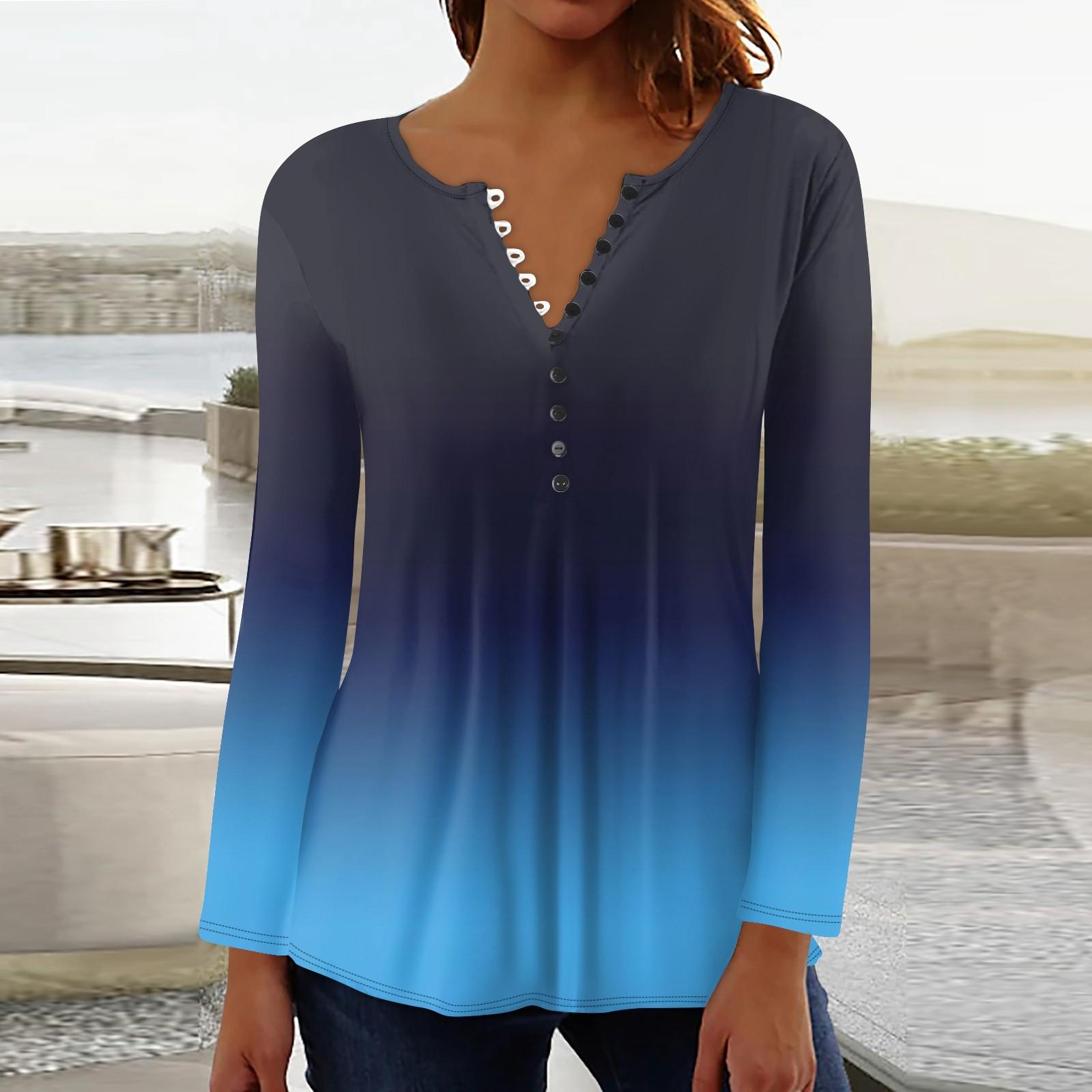 

Женский повседневный топ свободного покроя с длинным рукавом и пуговицами L чёрный