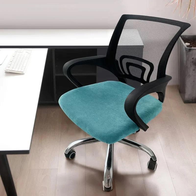 1PC Stretch Velvet Office Chair Cover Computer Swivel Seat Cover Elastic Banquet Home Universal Seat Cover Slipcovers Dust Cover