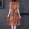 Women Printed Dress Summer Plus Size Floral Dress Loose A-line Dress