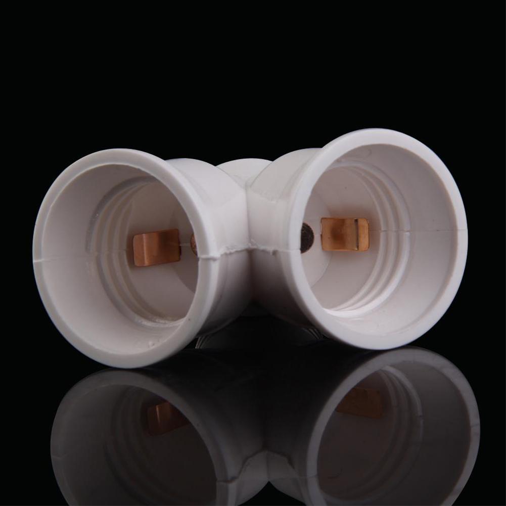 E27 Lamp Head Changed From Two Lamp Holders White Fireproof Light Base Lamp Socket Bulb Holder R2Q1