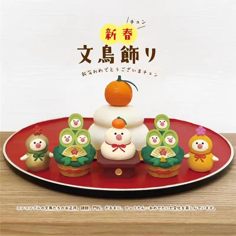 Japanese Style ZAKKA Cat Crafts Small Ornaments for Chinese New Year Snake Year Trend Bonsai Food and Decorative Resin Figurines