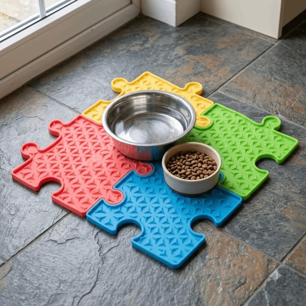 Silicone Pet Lick Mat Suction Cup Bottom Cat Lick Pad Reusable Pet Feeding Mat Food Use
