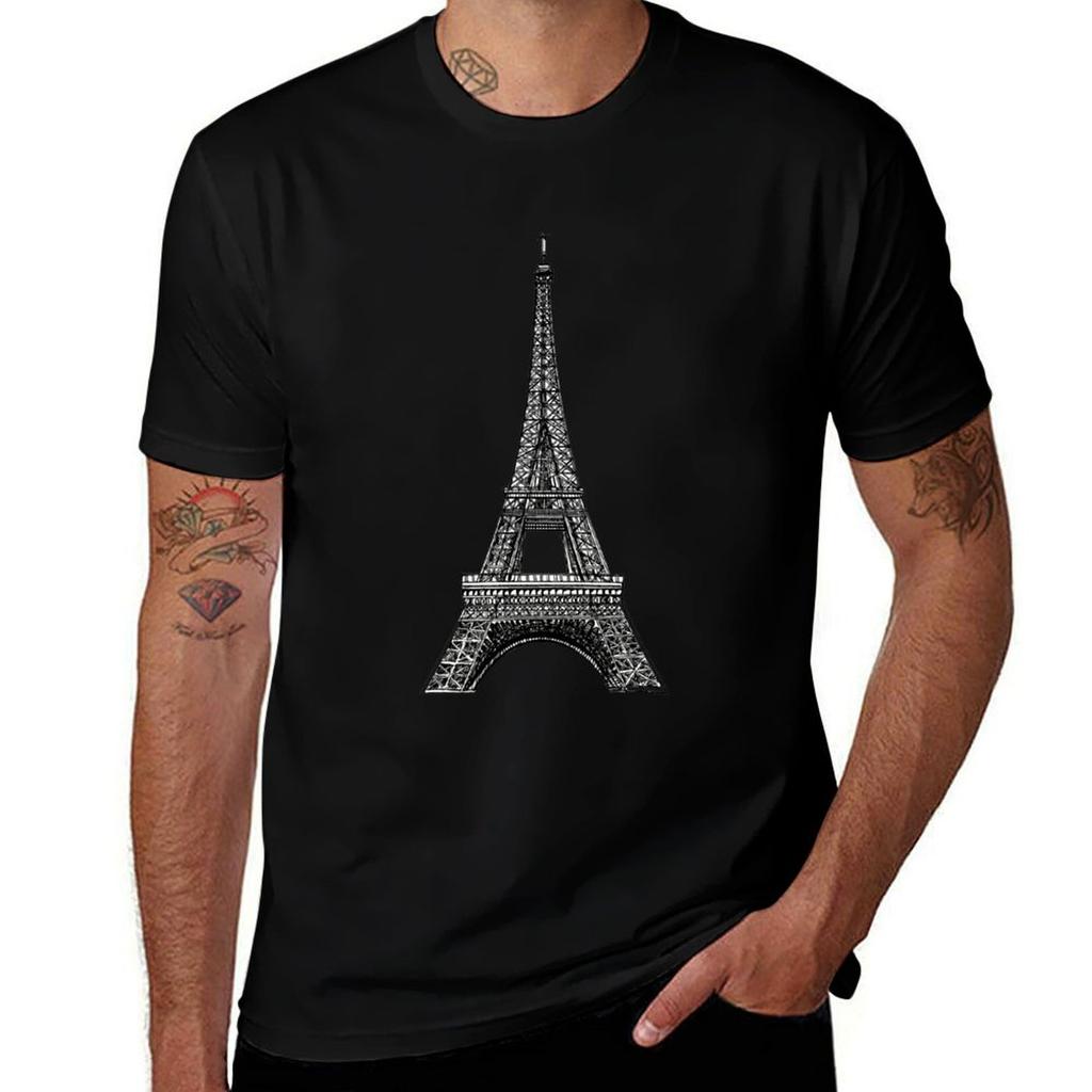 Eiffel Tower TShirt Basic Simple Casual Short Sleeve Tee