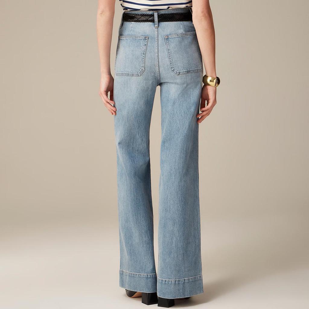 High-Waist Schlagjeans im europäischen und amerikanischen Stil