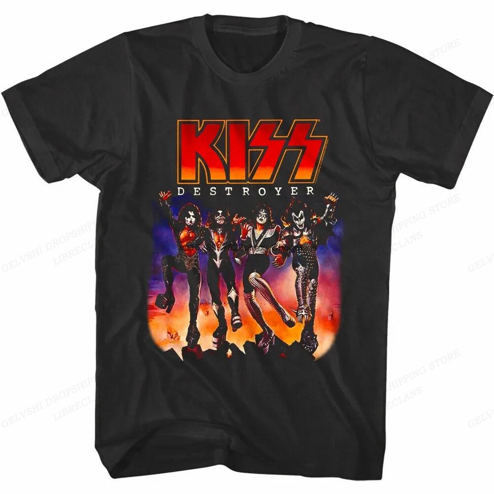 Rapper Kiss Band T Shirt Unisex Unisex Fashion T-shirts Cotton Tshirt Boy Tops Tees Unisex's Clothing Music T-shirts Kiss Album Clothes