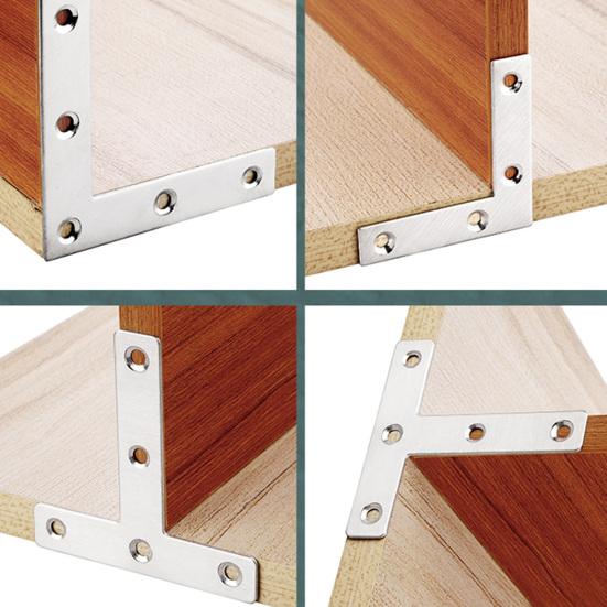 10 Adet 40/50/60/80mm T Şekli/L Şekli Köşe Braketi Paslanması Kolay Değil İnsancıl Tasarım Tam Özellikler Düz Köşe Braketi Kapı