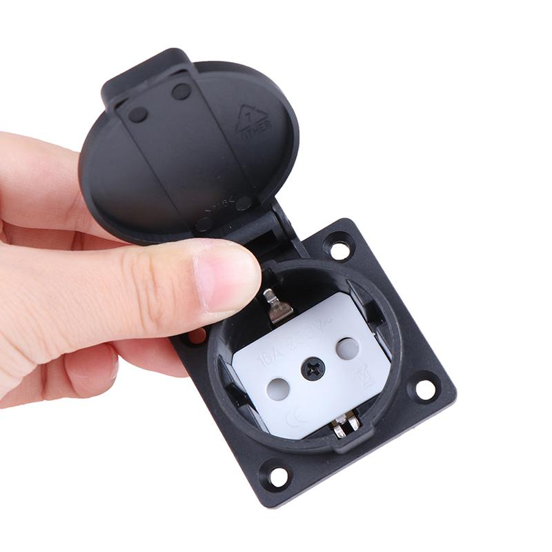 Waterproof Ac 250V German Standard Power Outlet Single Plug Wall Socket