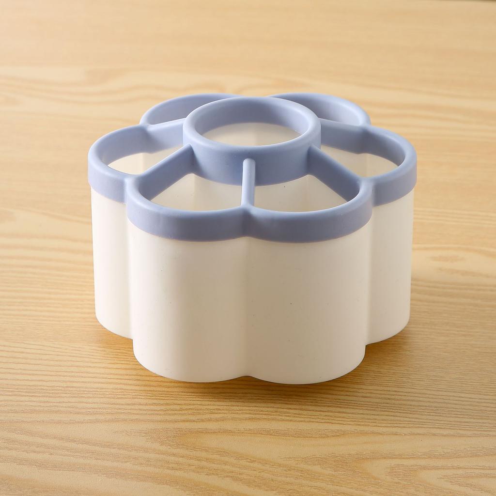 Desktop Rotating Pen Holder Creative Large Capacity Multi Grid Pen Holder for School Office Study Lovely Cartoon Storage Box