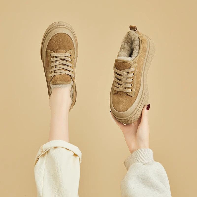 

Женские зимние ботинки на платформе, нескользящие, на шнуровке, из искусственной замши, короткие, пушистые, с подкладкой из искусственного меха, удобные, теплые, кроссовки для ходьбы, женская обувь 40 верблюд