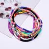 Bohemian creative fashion collarbone chain 6mm disc color soft pottery necklace women