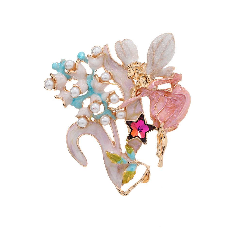 Fairy Pin Brooch With Pearl And Alloy For Women And Men Decorative Accessory Gift