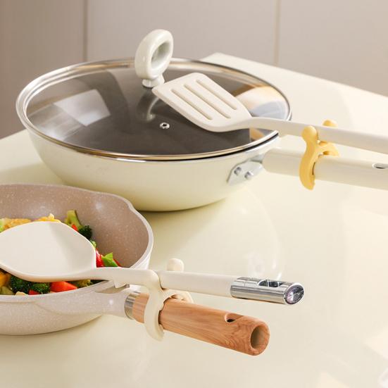 Spatula Holder Spoon Rest Heat Resistance Non-Slip Silicone Pot Spoon Holder Clip Mini Stove Top Spatula Holder