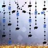 4M Glitter Paper Black Gold Graduation Garlands Streamer 2025 Graduation Party Hanging Ornaments Home Decoration