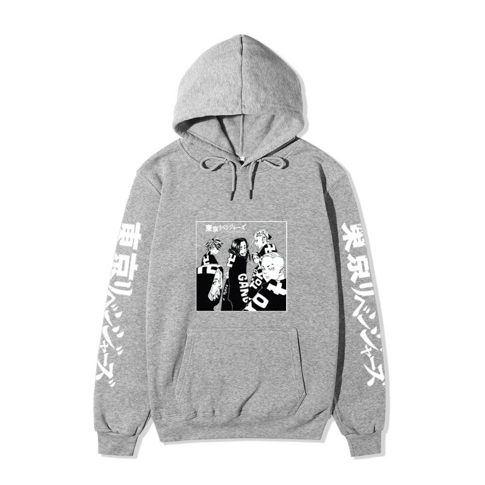 Tokyo Revengers Gang Group Unisex Fleece Hoodie Autumn Winter Black White Manga Print Long Sleeve Anime Pullover Sweatshirt
