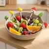 6Pcs Reusable Fruit Dessert Fork Cartoon Cute Fruit Forks Stainless Steel Cake Fork  Party Tableware