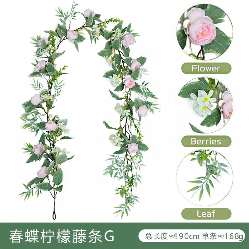 Simulation Rose Vine Home Wedding Wedding Arch Winding Decorative Vine Eucalyptus Leaves Simulation Vine