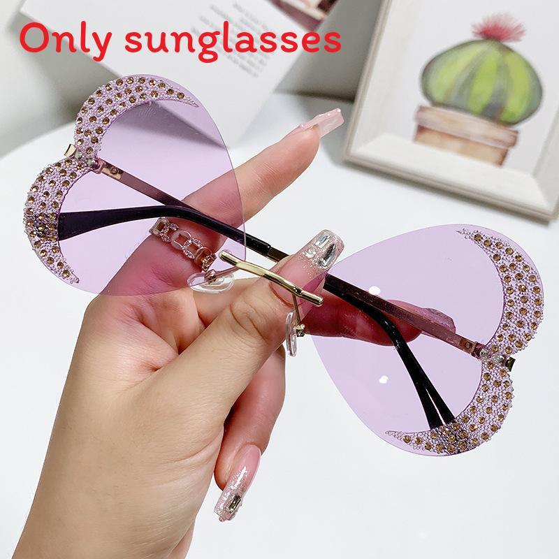 No Ip Womens Heart Shape Handmade Sunglasses With Uv400 Protection For Parties And Stage Shows