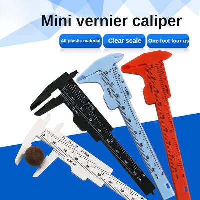 Mini 0-80mm Çift Ölçekli Plastik Vernier Kumpas Cetveli Öğrenci Kumpasları Alet Boyutunu Ölçme