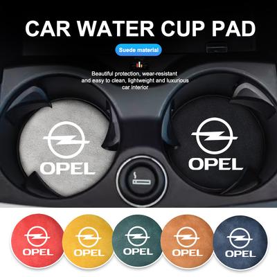 2pcs Suede Car Coaster Non-slip Water Cup Mat Bottle Holder Pad For Insignia Corsa Zafira Mokka Grandland Antara Ampera