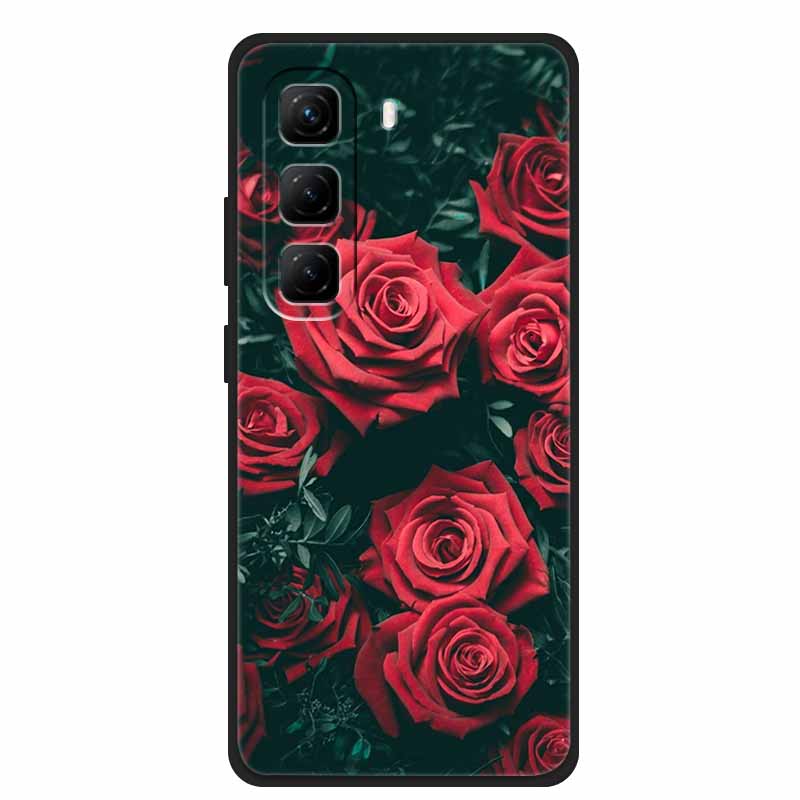 Per Custodia Infinix Hot 50 5G Fiori Morbido Silicone TPU Antiurto Custodie per Telefono per Infinix X6720 Animali Lupo Cool Copertura Protettiva