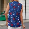 Women's Fashion Casual Lapel Sleeveless Color Shirt Women's V-Neck Up Tops