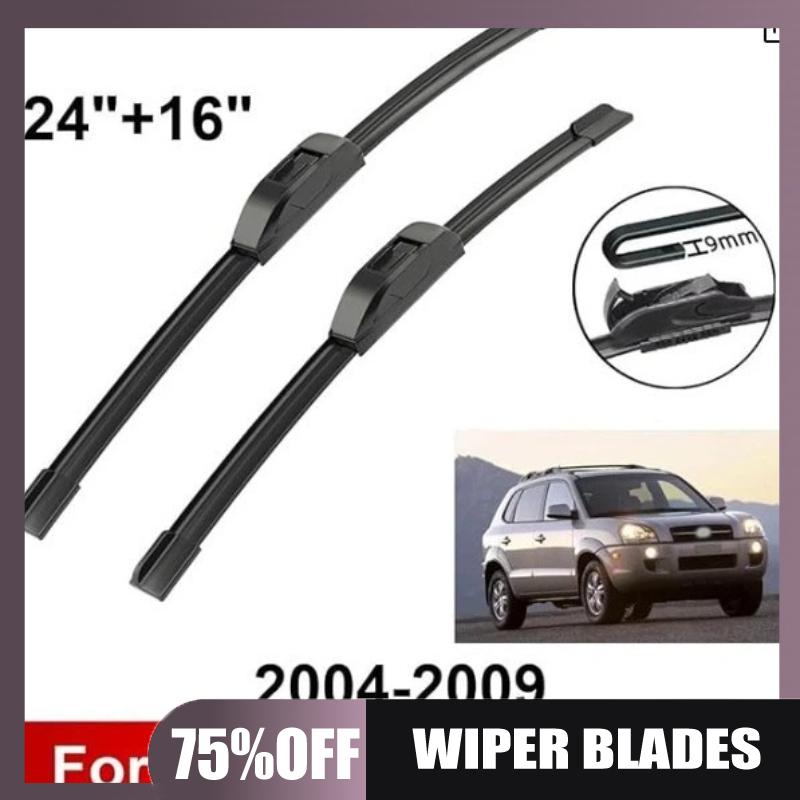 Suitable for Hyundai Tucson JM2004-2009 wiper blade 24 inches + 16 inches U wiper чёрный