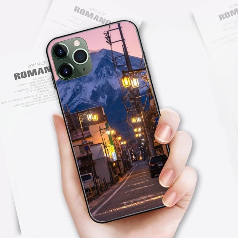 Liebliche Und Gemütliche Landschaft Handyhülle Für IPhone 14 13 12 11 XS X 8 7 6 Plus Mini Pro Max SE 2022 Weiche Schwarze Handyhülle