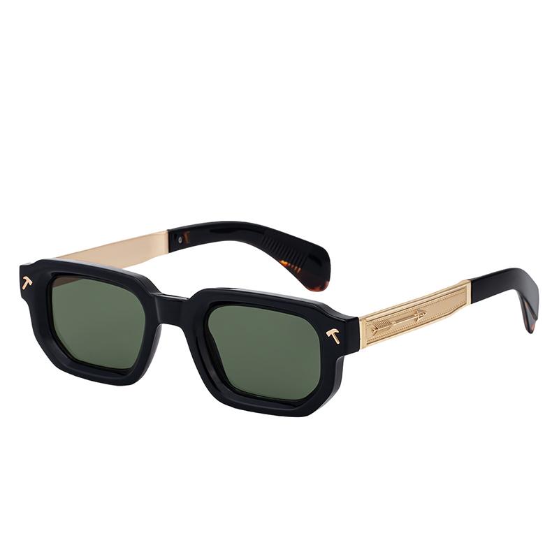

2026 New Fashion Brand Luxury Designer Sunglasses Men Vintage Letter Square Trendy Shades Glasses Top Party Travel Sunglasses темно-зеленого