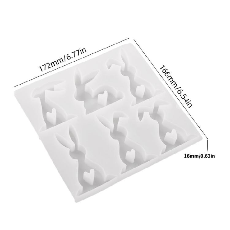 Silicone Ornament Molds Easter Rabbit Designs Easy Releasing Mold Silicone Texture Home Decors Mold for Craft Projects