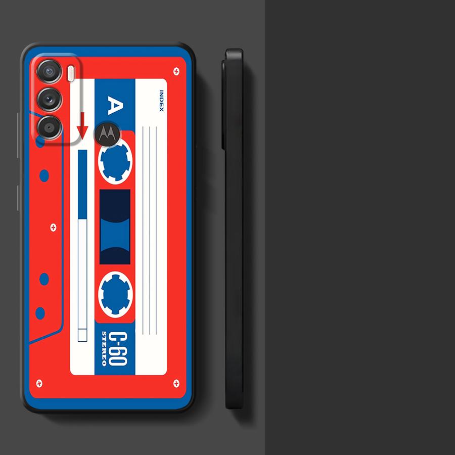 Case for Motorola Moto G53 G30 G52 G32 Edge 20 Pro 30 Lite G60s G22 Edge40 G50 G51 G73 G71 Phone Cover Vintage Cassette