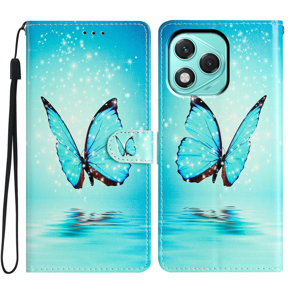 Für Honor 400 Lite 5G Brieftasche Hülle PU Leder Musterdruck Ständer Handyhülle mit Riemen