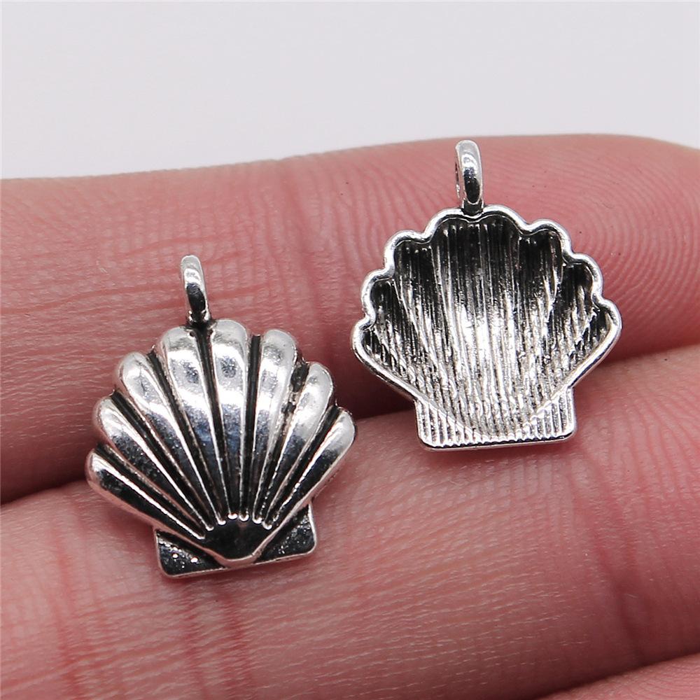 20pcs Shell Charms Antique Silver Color Sea Shell Pendant Charms Shell Charms For Jewelry Making DIY Craft