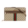 Ophidia Logo Stripe Canvas And Leather Trim Briefcase Men Shoulder Bag Ebony 575728-96IWT-8745