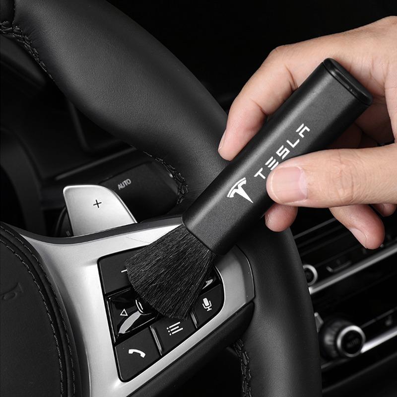 1Pcs Car Interior Cleaning Brush Telescopic Small Soft Brush Accessories For Tesla Model S Model X Model Y Model 3 Roadster SpaceX