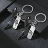 New Anime Keychain Naruto Kunai Modle Keyrings Konoha Symbol Akatsuki Pendant Key Chains Car Bag Keyfob Trinket Fans Gift