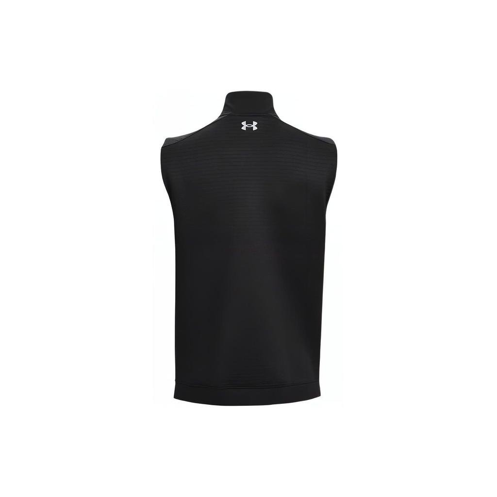 Under Armour Solid Color Half-Zip Slim Fit Vest Men Tops Black 1373408-001