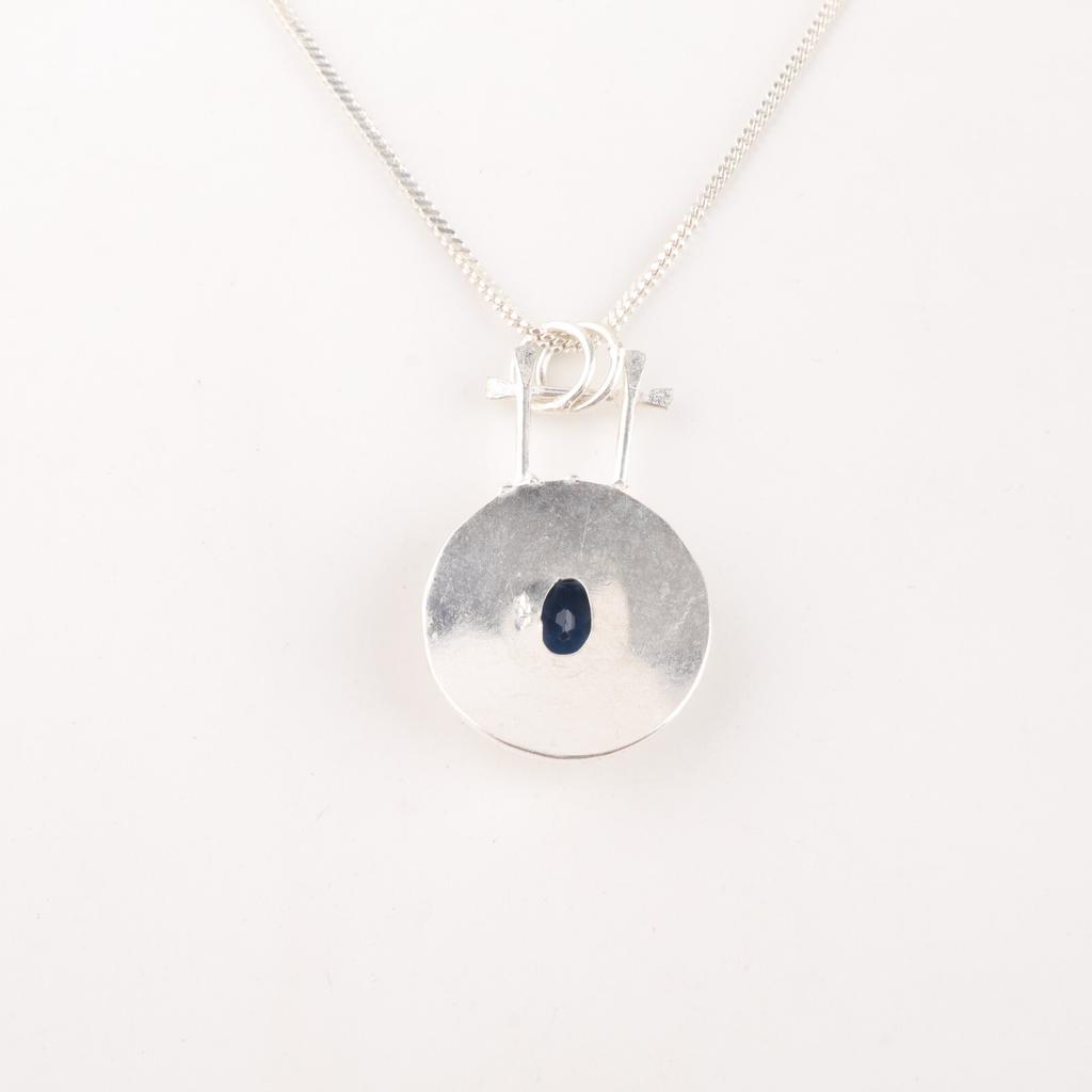 London Blue Topaz Gemstone 925 Sterling Silver Jewelry Handcrafted Pendant 1.4" PP-57-1